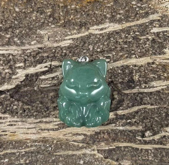 9 Tail Fox Gemstone Pendant 23x31mm