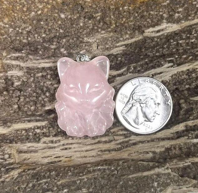 9 Tail Fox Gemstone Pendant 23x31mm